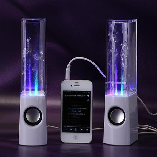 Dancing Water Speaker with LED Light Fountain – 3D Surround Sound | USB Powered | Black & White