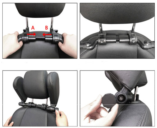 Adjustable Car Seat Neck Pillow – PU Leather | Side Sleep Support | Universal Fit | Multiple Colours | Single & 2pc