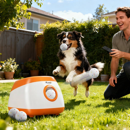 Automatic Dog Ball Launcher – Adjustable Distance up to 79 ft with Remote Control