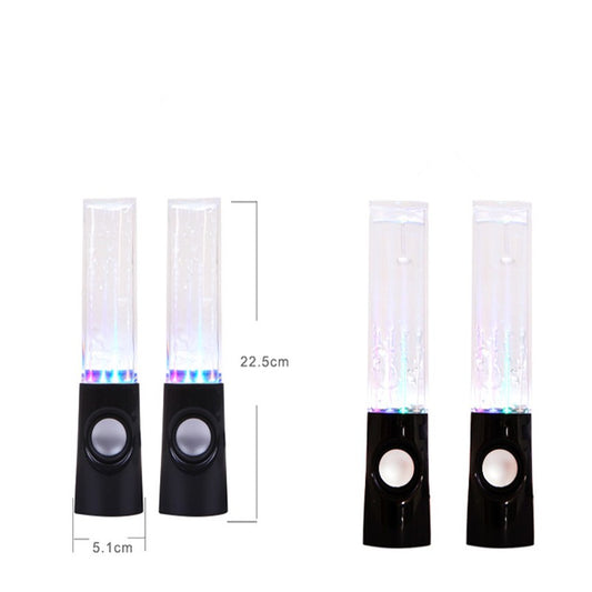 Dancing Water Speaker with LED Light Fountain – 3D Surround Sound | USB Powered | Black & White