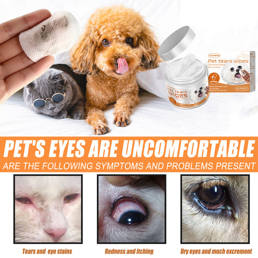 Pet Tear Stain Remover Wipes – Gentle Eye Cleaning Pads for Dogs & Cats