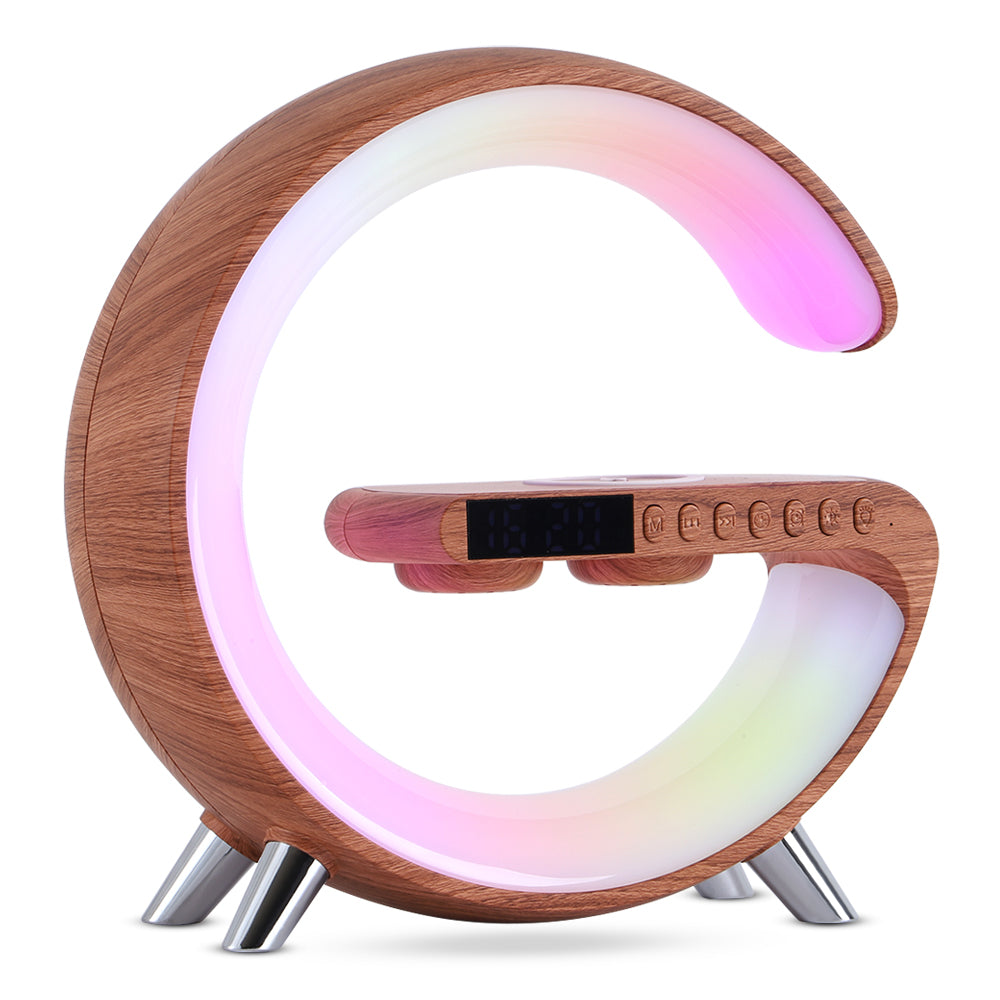 Smart G-Shaped LED Atmosphere Lamp with Bluetooth Speaker & Wireless Charger