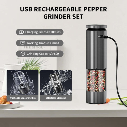 Electric Salt & Pepper Grinder Set – Battery-Powered, Adjustable Coarseness | 2-Pack