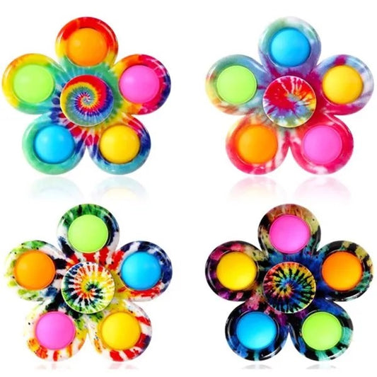 Flower Bubble Sensory Fidget Toy Set – 4-Pack Pop It Stress Relief | Kids Brain Training | Decompression Toy