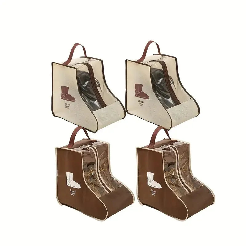 PVC Shoe Storage Bags 4-Pack – Dustproof, Moisture-Resistant & Transparent | Travel & Home Organisation