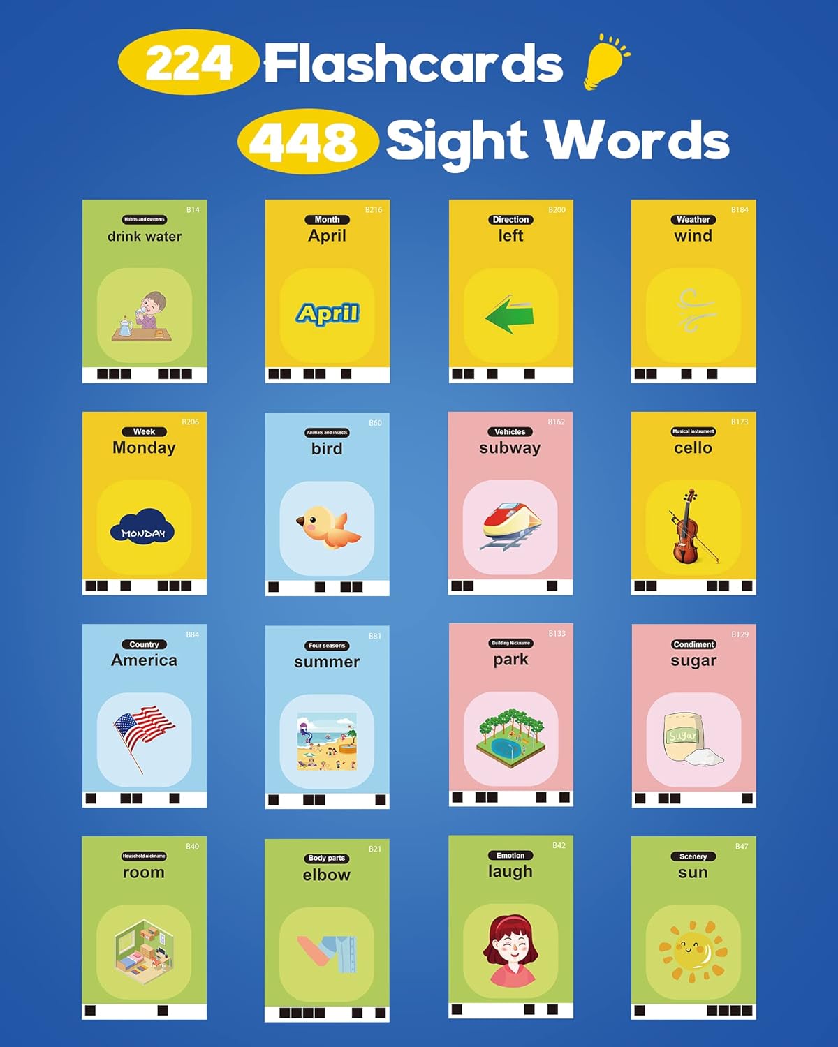 Talking Flash Cards for Toddlers – 448 Sight Words | Speech Therapy & Montessori Learning Toy | Ages 1–5