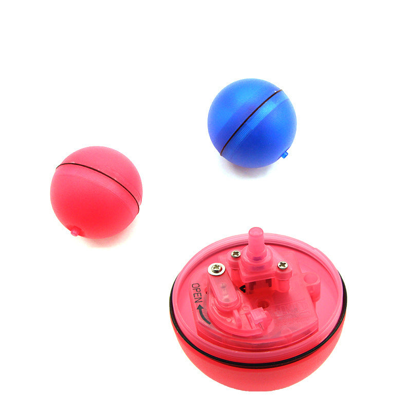 LED Rolling Cat Toy Ball – 360° Auto-Rotating with Catnip, Feathers & Color-Changing Lights