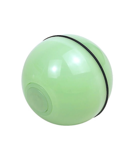 LED Rolling Cat Toy Ball – 360° Auto-Rotating with Catnip, Feathers & Color-Changing Lights