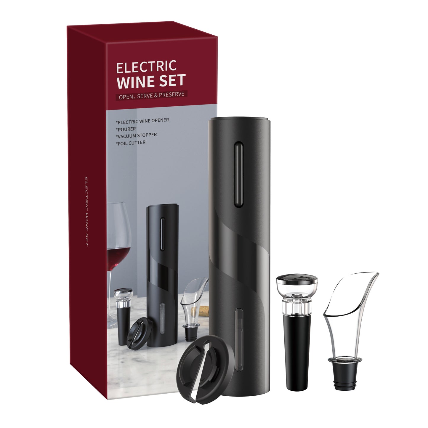 Electric Wine Bottle Opener – USB Rechargeable or Battery | Single & Set Options
