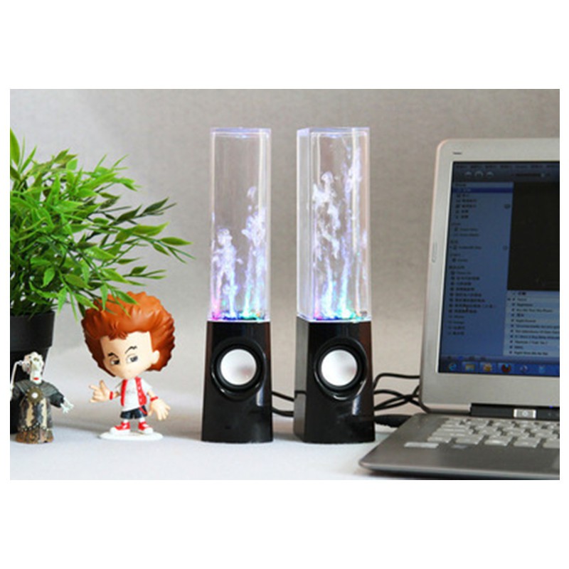 Dancing Water Speaker with LED Light Fountain – 3D Surround Sound | USB Powered | Black & White