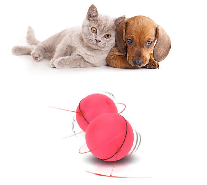 LED Rolling Cat Toy Ball – 360° Auto-Rotating with Catnip, Feathers & Color-Changing Lights