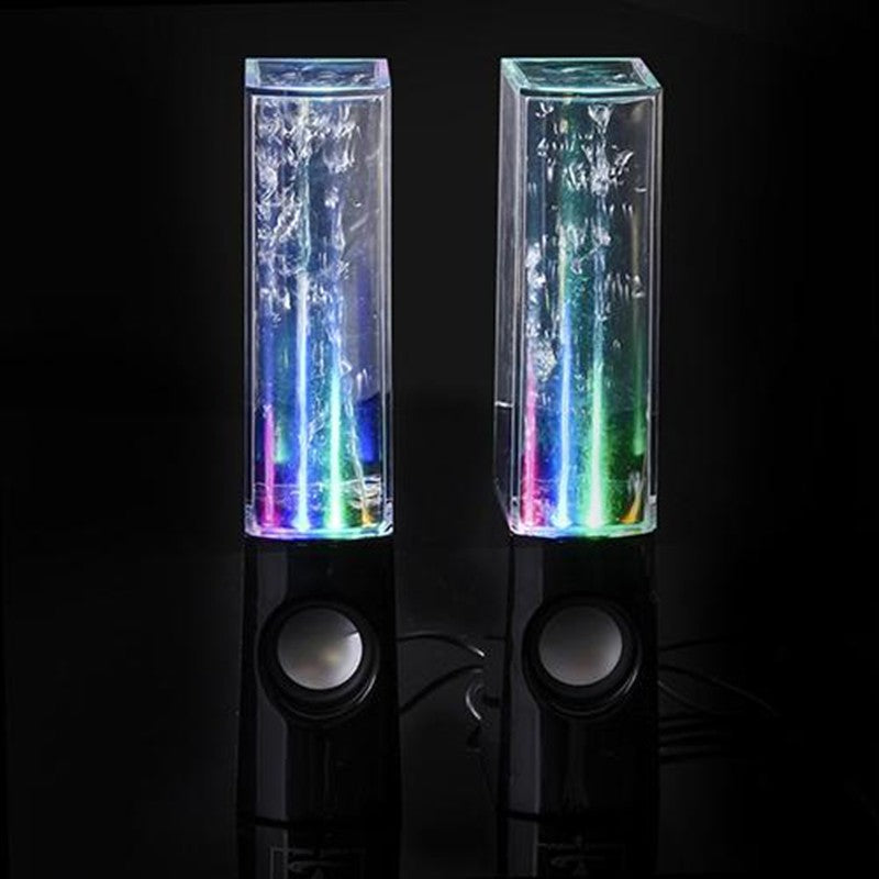 Dancing Water Speaker with LED Light Fountain – 3D Surround Sound | USB Powered | Black & White