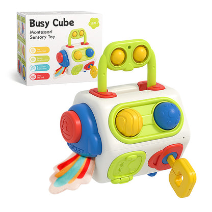 9-in-1 Montessori Busy Cube – Sensory & Fidget Toy for Babies & Toddlers | Ages 0–3 | Educational Learning Toy