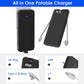 10000mAh 3-in-1 Power Bank with Built-in Cables & US Plug – 4 Outputs, 3 Inputs | iPhone & Android