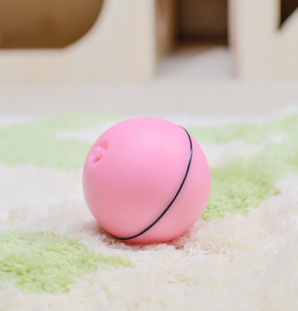 LED Rolling Cat Toy Ball – 360° Auto-Rotating with Catnip, Feathers & Color-Changing Lights