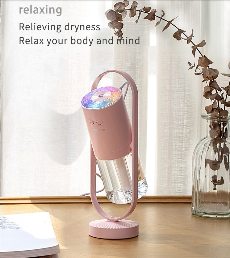 USB Air Humidifier with Projection Night Light – Ultrasonic Mist Maker | 200ml | Silent <30dB | Home, Car & Office