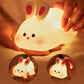 Cute Silicone LED Night Light – Touch Sensor | 3 Brightness Levels | 30-Min Timer | USB Rechargeable | Kids Bedside Lamp