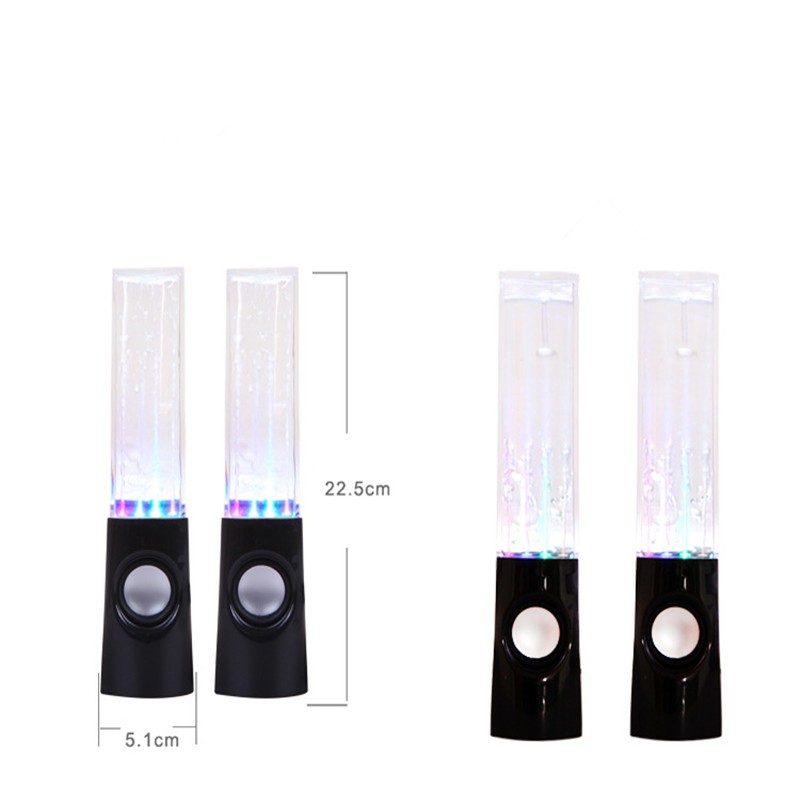 Dancing Water Speaker with LED Light Fountain – 3D Surround Sound | USB Powered | Black & White
