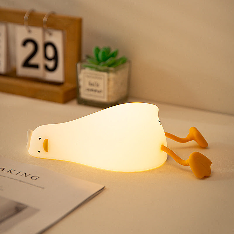 Cute Silicone LED Night Light – Touch Sensor | 3 Brightness Levels | 30-Min Timer | USB Rechargeable | Kids Bedside Lamp