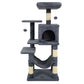 44-Inch Multi-Level Cat Tree with Condo, Hammock & Spacious Top Perch – Indoor Cat Tower (Gray)