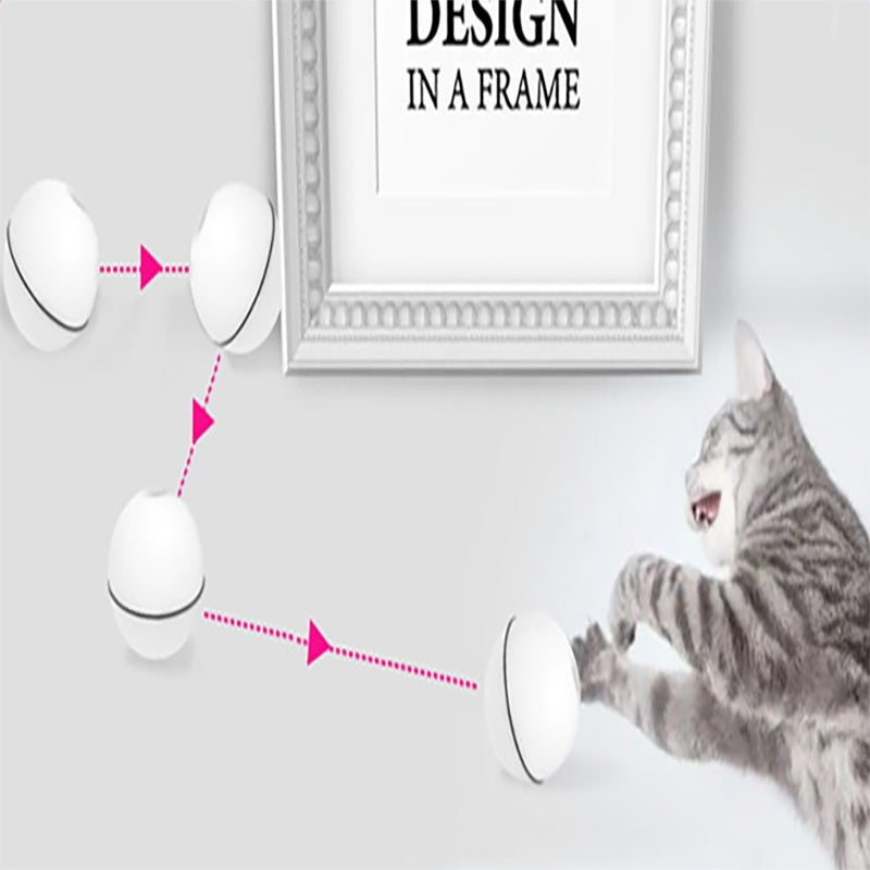 LED Rolling Cat Toy Ball – 360° Auto-Rotating with Catnip, Feathers & Color-Changing Lights