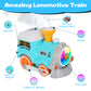 Electric Train Set with Smoke, Light & Sound – Remote Control | Magnetic Trucks | 12-Piece Track | Ages 3+