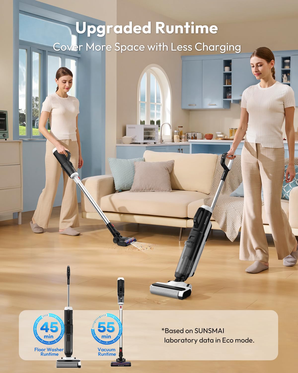 5-in-1 Cordless Wet & Dry Vacuum Cleaner – 55 Min Runtime | Self-Cleaning | Detachable Handheld | All Floors