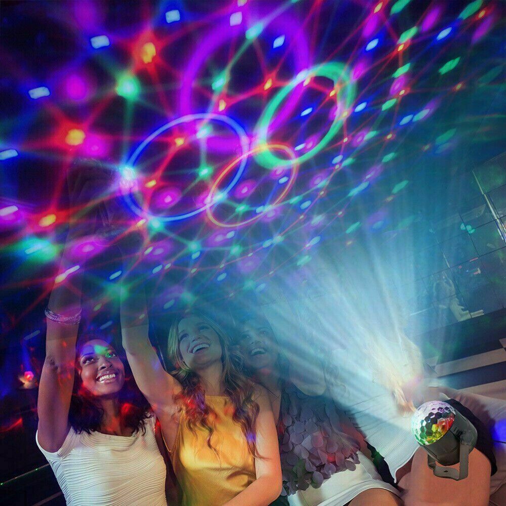 Disco Party Light – Sound Activated LED DJ Ball with Remote | 7 Colours | Strobe Dance Lamp