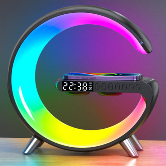 Smart G-Shaped LED Atmosphere Lamp with Bluetooth Speaker & Wireless Charger