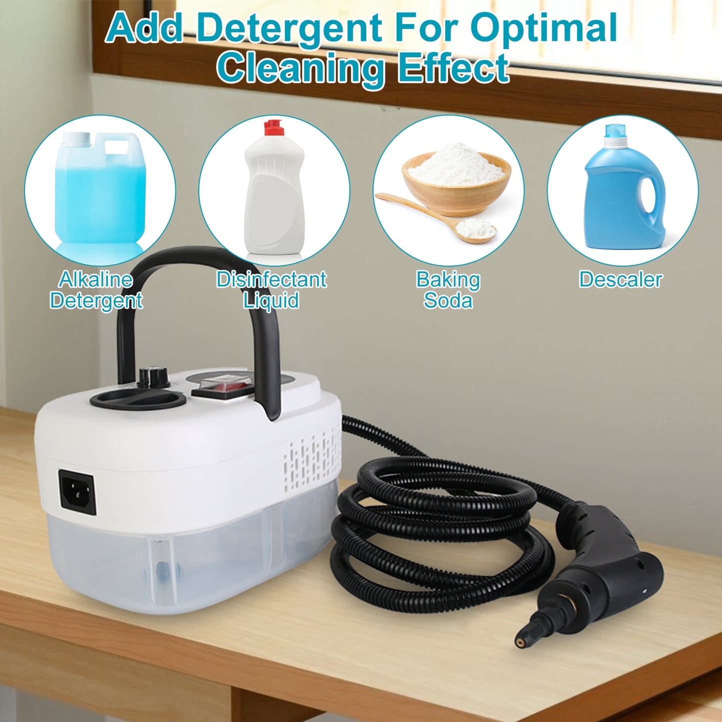 2500W Handheld Steam Cleaner – 6-Speed, 3 Bar Pressure | 9-Piece Kit | Multi-Surface & Car Detailing