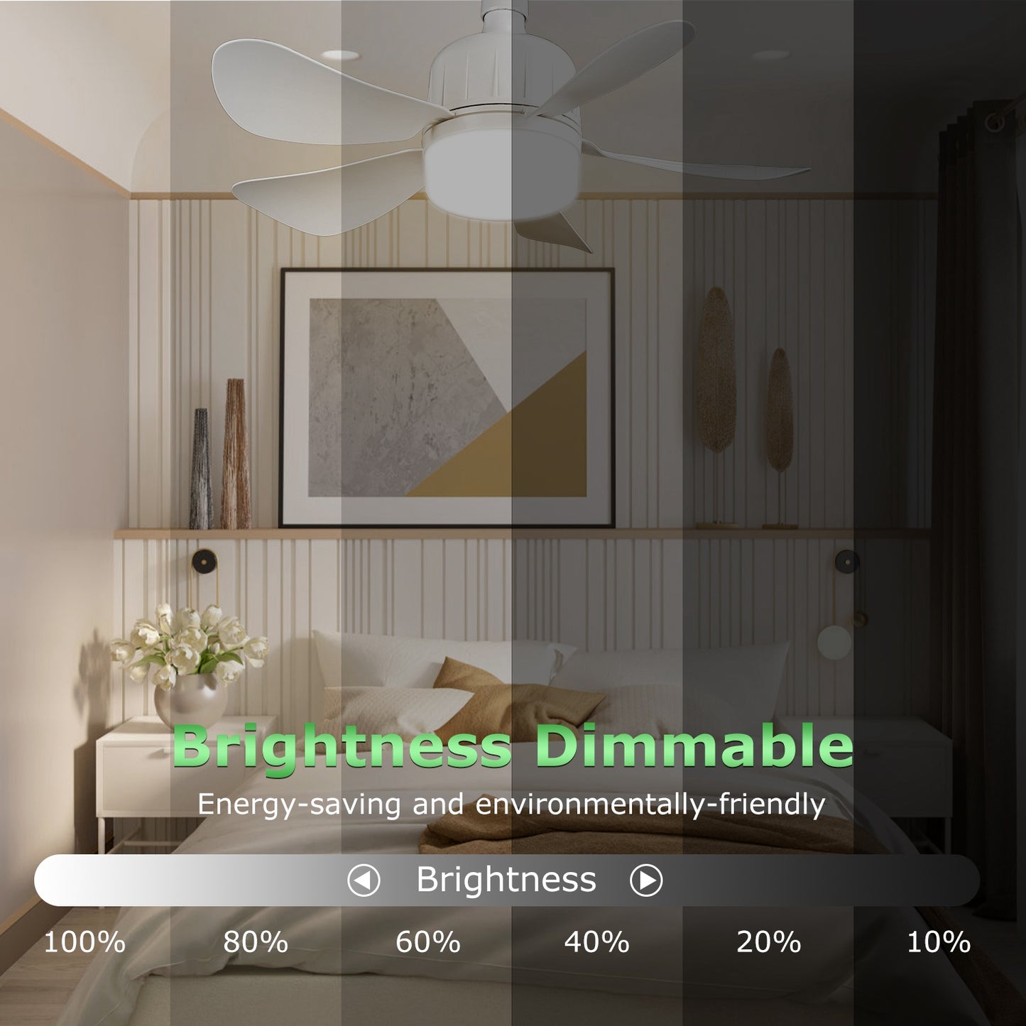 2-in-1 LED Ceiling Fan Light 12W – 3 Speeds, Dimmable, Timer & Remote Control | E27 Socket