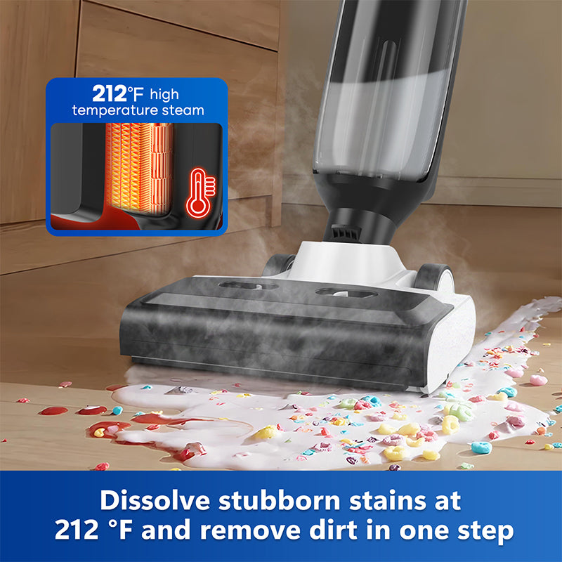 4-in-1 Steam Vacuum Mop – Self-Cleaning, Wet & Dry | 100°C Steam | LED Display | Hardwood & Carpet
