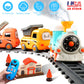 Electric Train Set with Smoke, Light & Sound – Remote Control | Magnetic Trucks | 12-Piece Track | Ages 3+