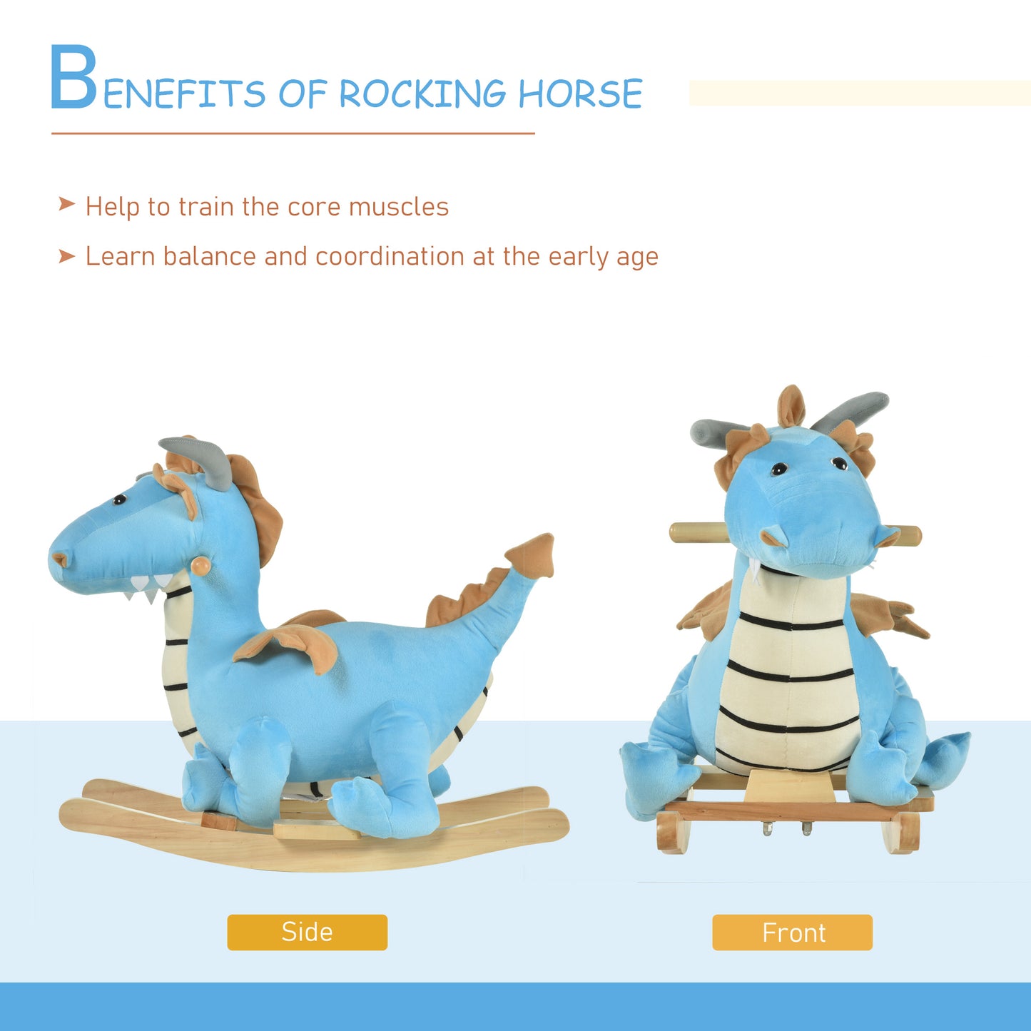 Wooden Dinosaur Rocking Horse for Toddlers | Realistic Sounds | Ages 18-36 Months