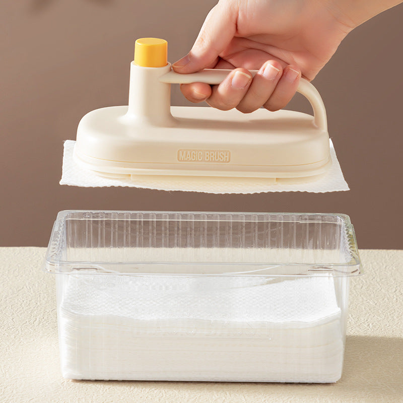 Disposable Magic Cleaning Brush with 50 Refill Wipes – Multi-Surface Home Cleaner