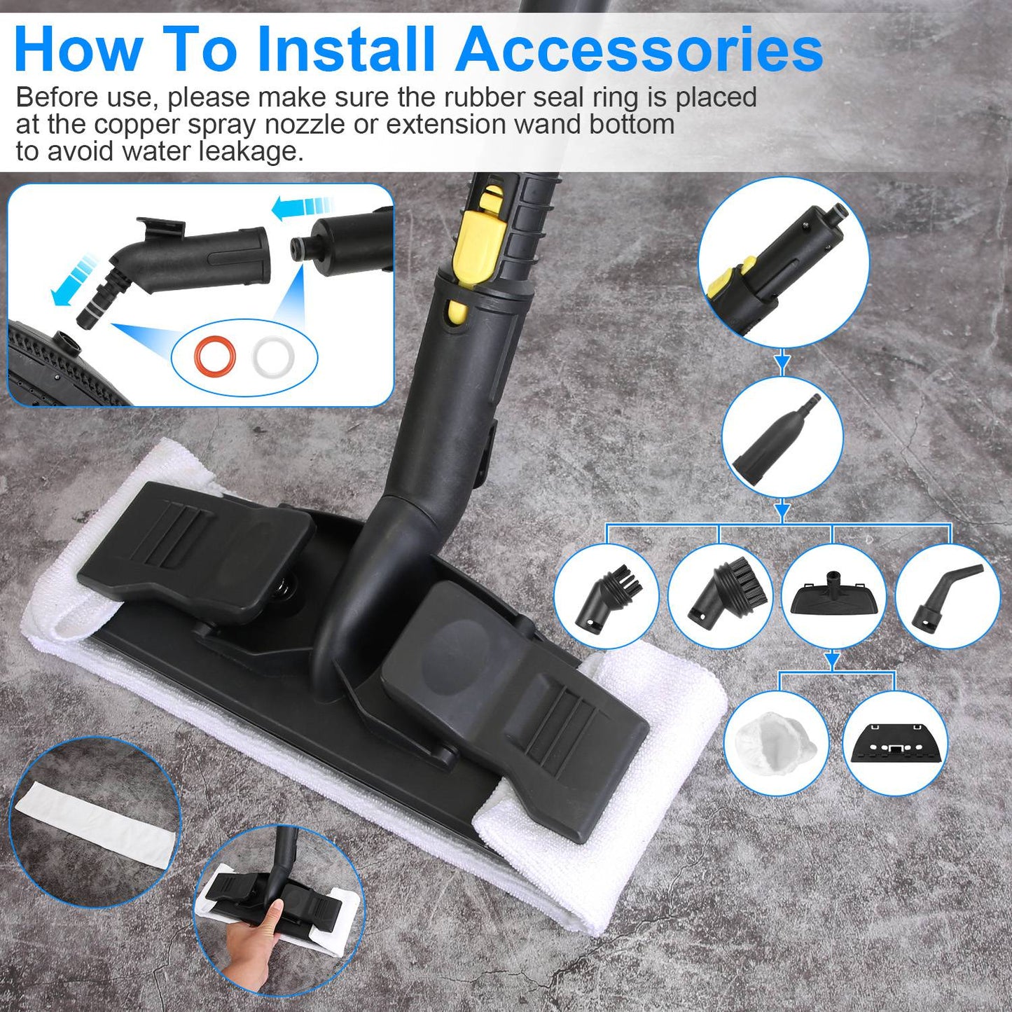 1800W Steam Cleaning Machine – 5 Bar Pressure | 2L Tank | 15 Accessories | Chemical-Free Deep Clean