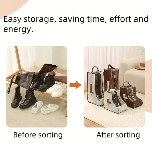 PVC Shoe Storage Bags 4-Pack – Dustproof, Moisture-Resistant & Transparent | Travel & Home Organisation