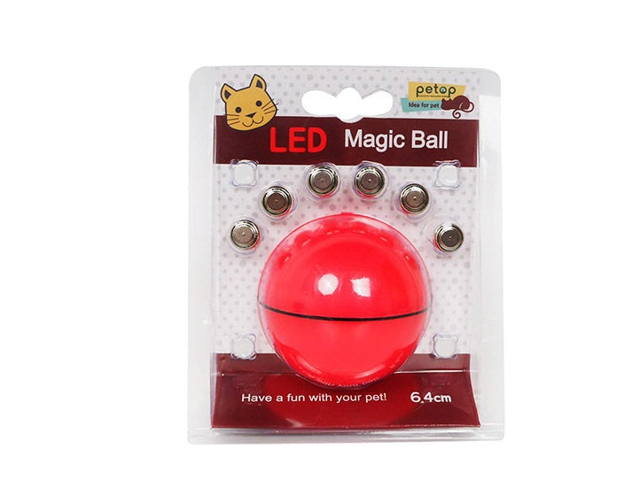LED Rolling Cat Toy Ball – 360° Auto-Rotating with Catnip, Feathers & Color-Changing Lights