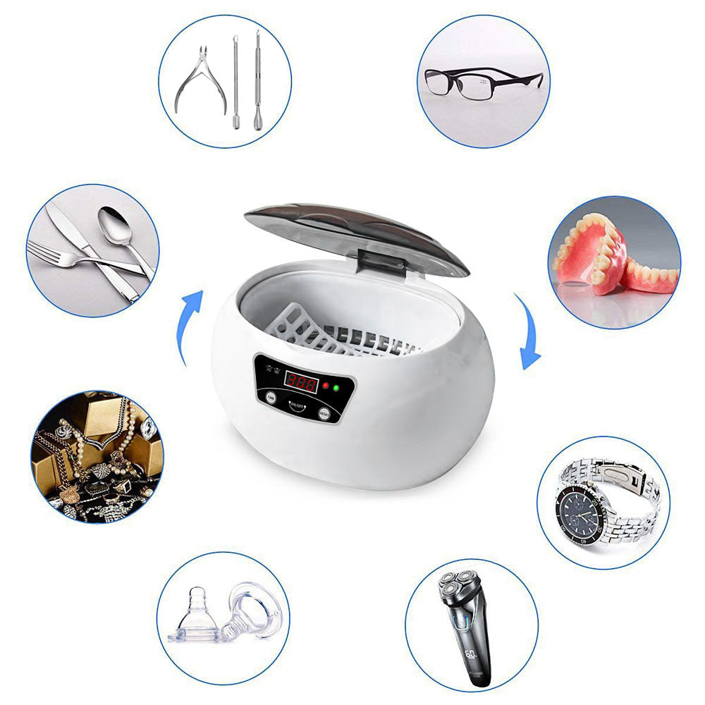 Ultrasonic Cleaning Machine – 40KHz Digital Touch Control | Jewellery, Glasses & Home Use | EU & US Plug