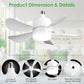 2-in-1 LED Ceiling Fan Light 12W – 3 Speeds, Dimmable, Timer & Remote Control | E27 Socket