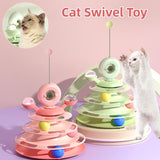 4-Level Cat Toy Tower Turntable – Interactive Roller Ball Track | Mint Ball & Table Tennis Options | 5 Colours