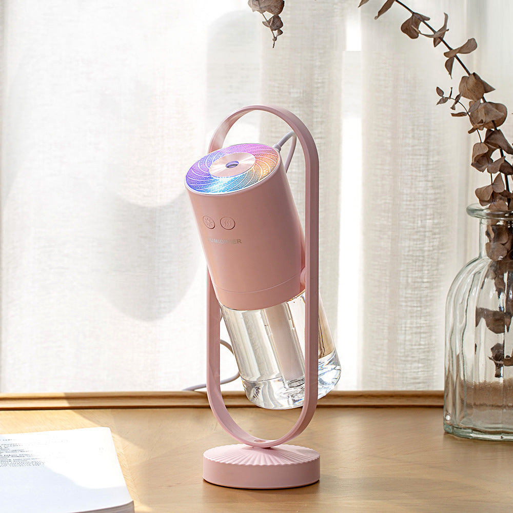USB Air Humidifier with Projection Night Light – Ultrasonic Mist Maker | 200ml | Silent <30dB | Home, Car & Office