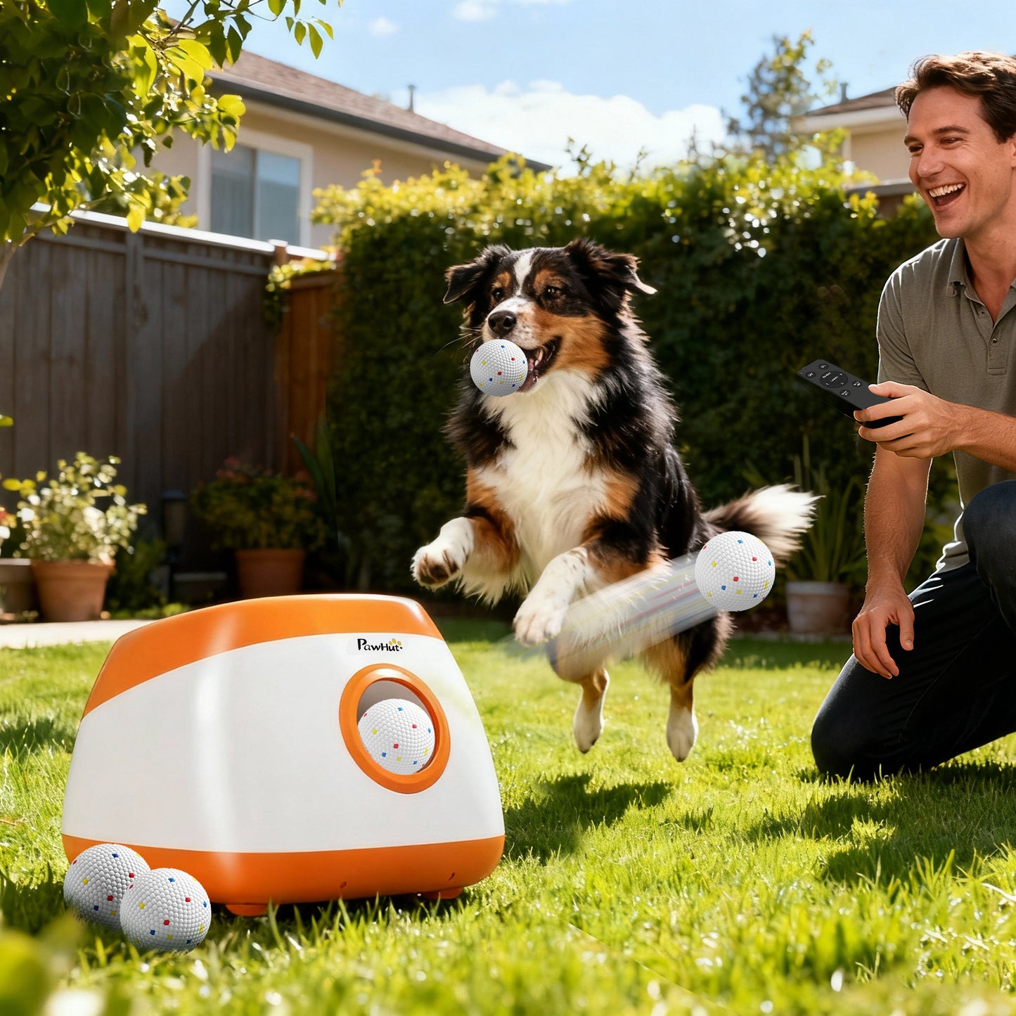 Automatic Dog Ball Launcher – Adjustable Distance up to 79 ft with Remote Control