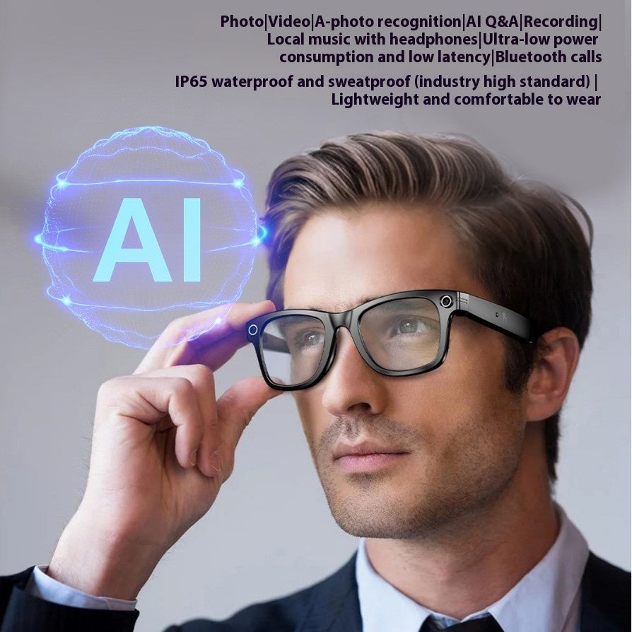 AI Smart Bluetooth Glasses – Photo & Video | AI Translation & Chat | Anti-Blue Ray & Sunglass Lens Options