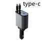 100W Retractable Car Charger – USB & Type-C Fast Charging | Auto-Retract Cable | 60W & 100W
