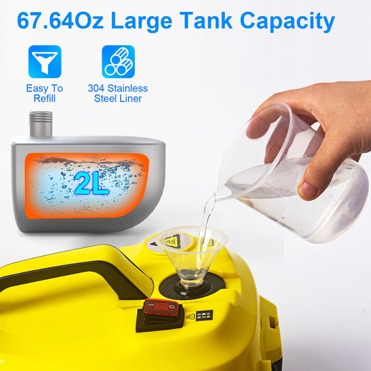 1800W Steam Cleaning Machine – 5 Bar Pressure | 2L Tank | 15 Accessories | Chemical-Free Deep Clean
