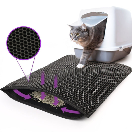 Honeycomb Double-Layer Cat Litter Trapping Mat – Waterproof, Non-Slip & Easy to Clean