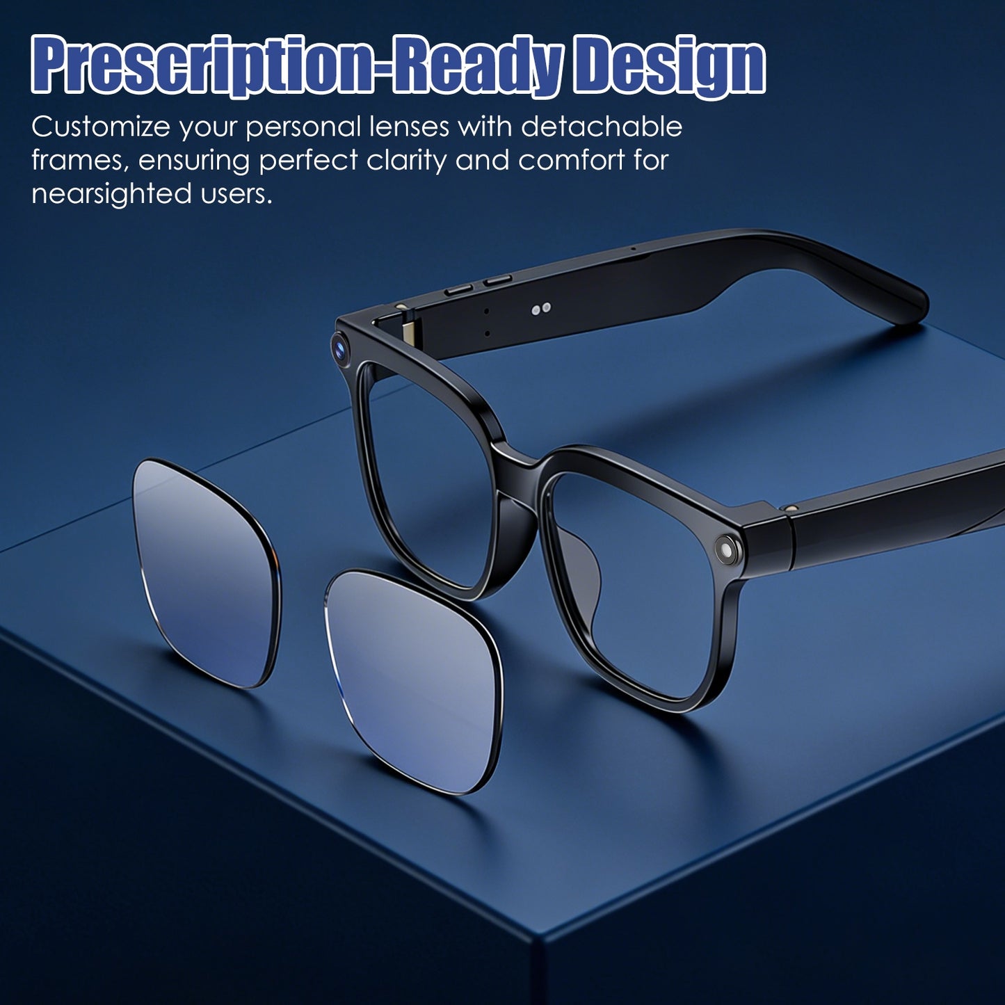 AI Smart Glasses – 8MP 1080P Camera | Real-Time Translation 139 Languages | Voice Assistant | Open-Ear Audio