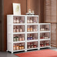 Stackable Shoe Storage Rack with Clear Doors – Foldable PP Plastic Cabinet | 3, 4 & 6 Tiers