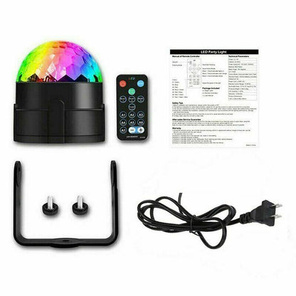 Disco Party Light – Sound Activated LED DJ Ball with Remote | 7 Colours | Strobe Dance Lamp